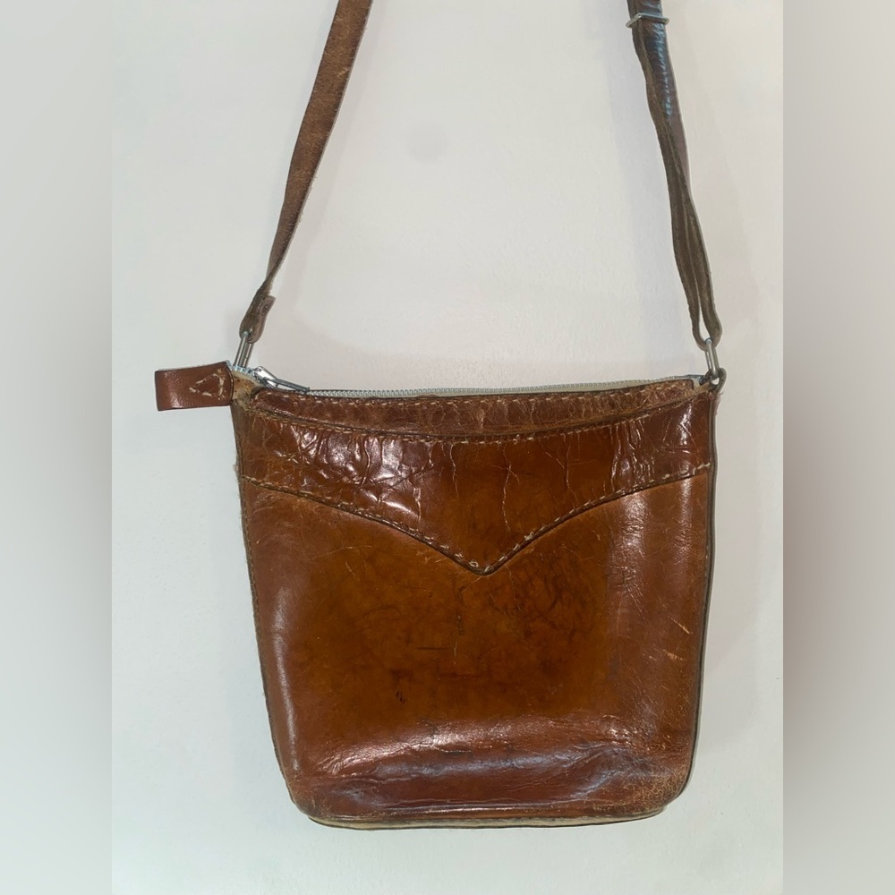 Vintage Brown Authentic Leather Shoulder Bag
